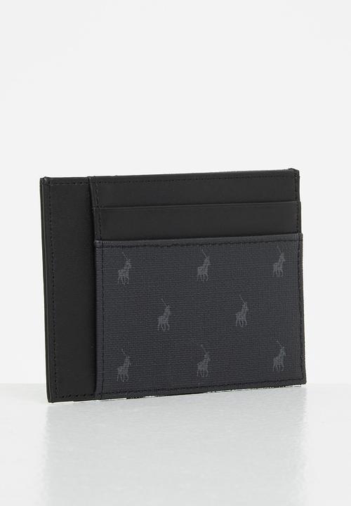 POLO - Monogram credit card holder with top pocket - black iconic