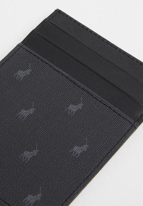 POLO - Monogram credit card holder with top pocket - black iconic