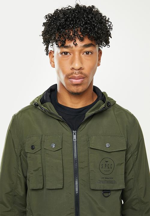 S.P.C.C - Edwards regular fit zip through jacket  - dark moss