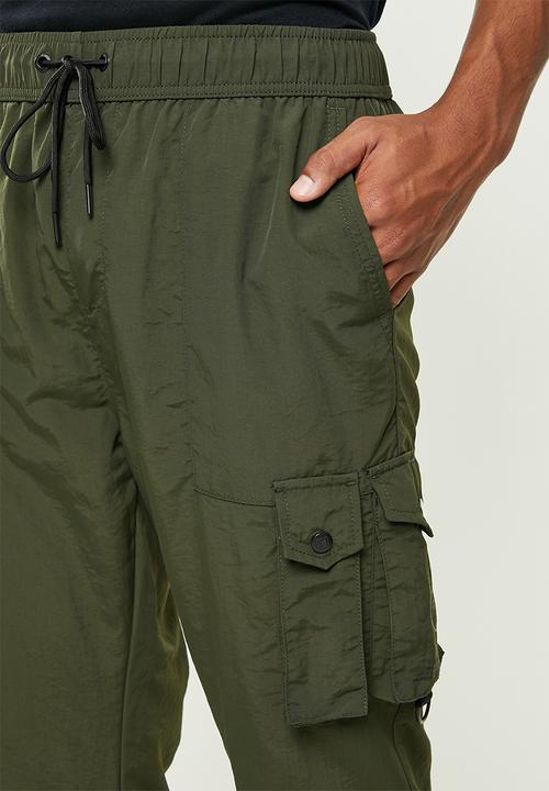 S.P.C.C - Whitaker regular fit utility woven joggers  - dark moss