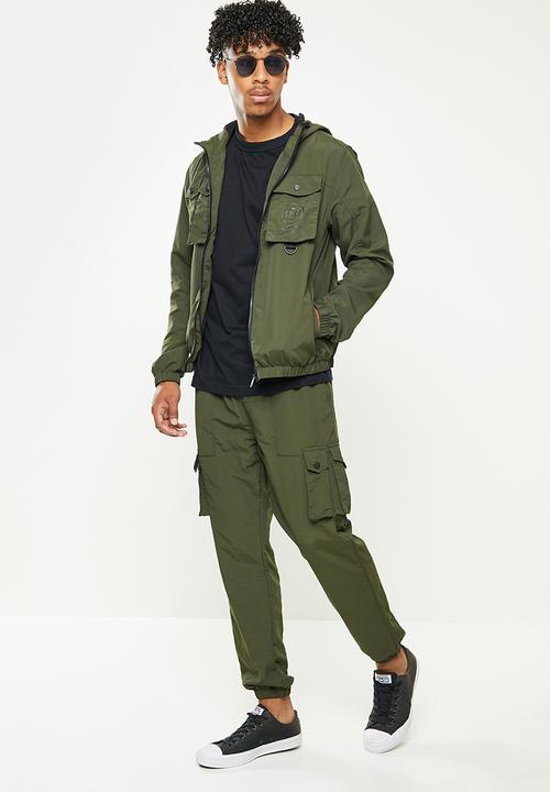 S.P.C.C - Whitaker regular fit utility woven joggers  - dark moss