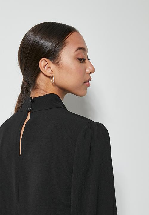 Superbalist - High neck funnel blouse - black