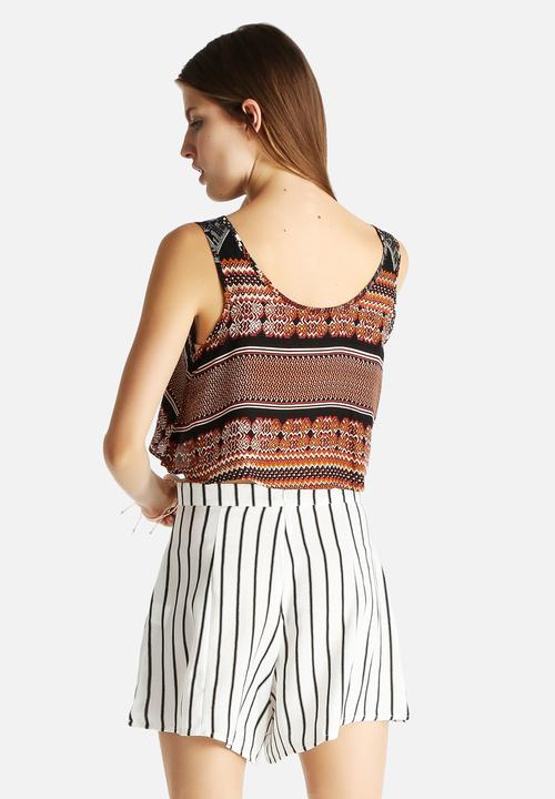Glamorous - Border Print Crop Top