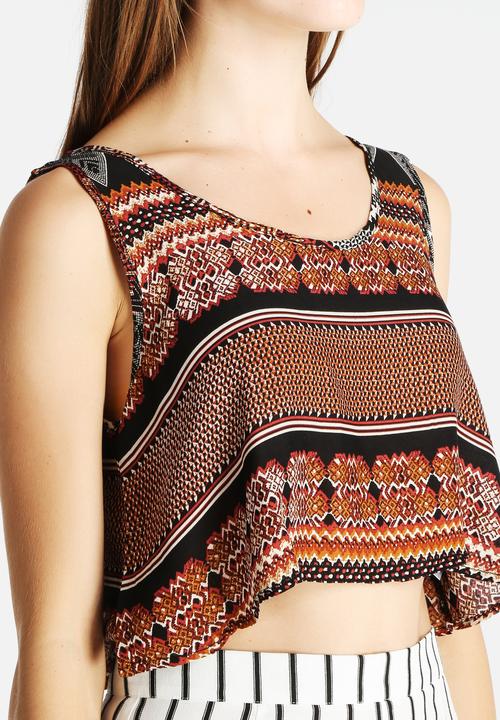 Glamorous - Border Print Crop Top