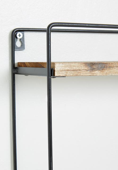 H&S - 3 shelves wooden wall rack