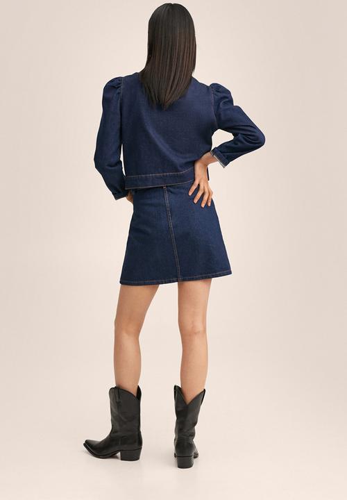 MANGO - Skirt bloom-h - open blue