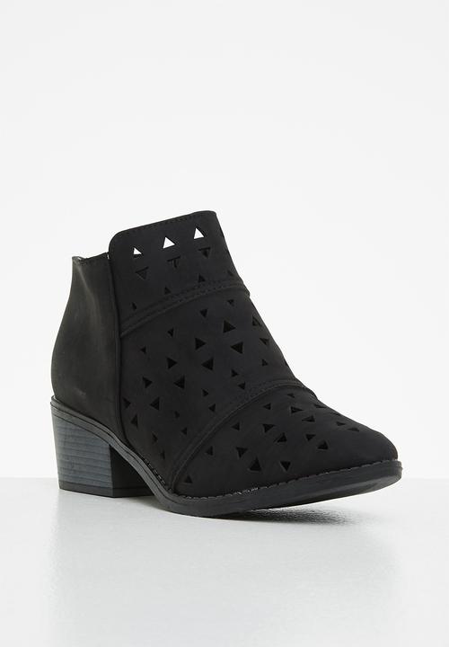 Seduction - Lasercut ankle boot - black
