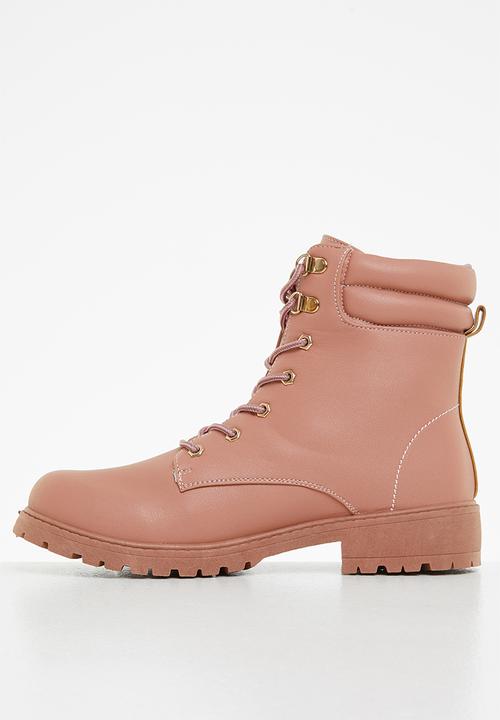 Seduction - Chunky lace-up hiking boot - mink