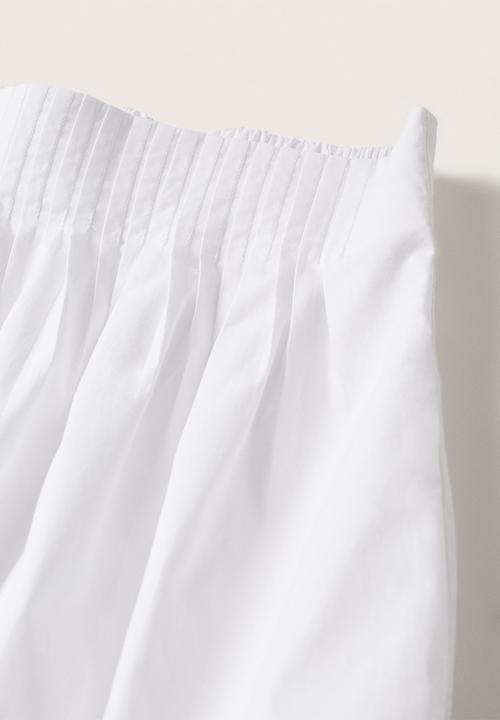 MANGO - Skirt pleat-h - white