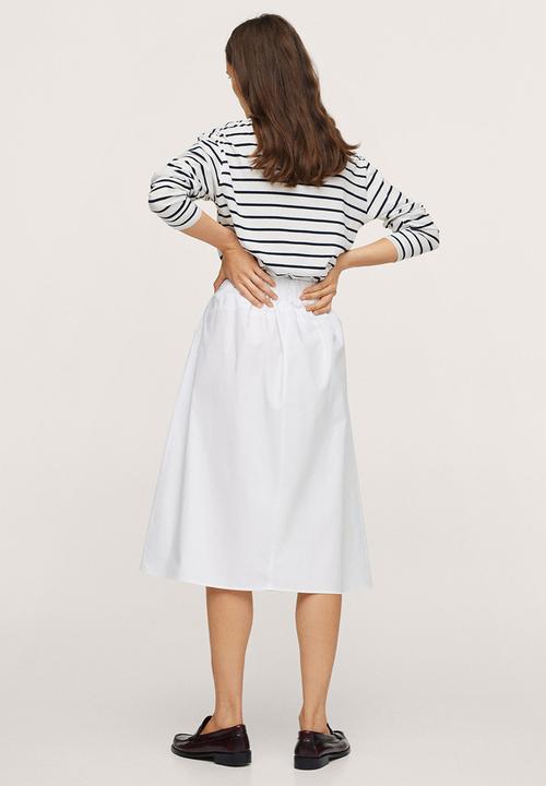 MANGO - Skirt pleat-h - white