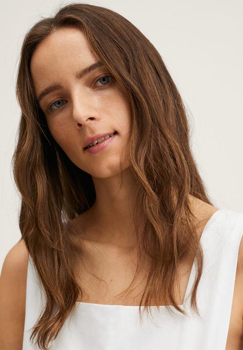 MANGO - One-piece suit pleat-h - white