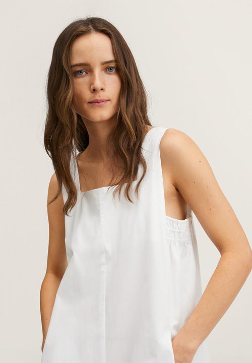 MANGO - One-piece suit pleat-h - white