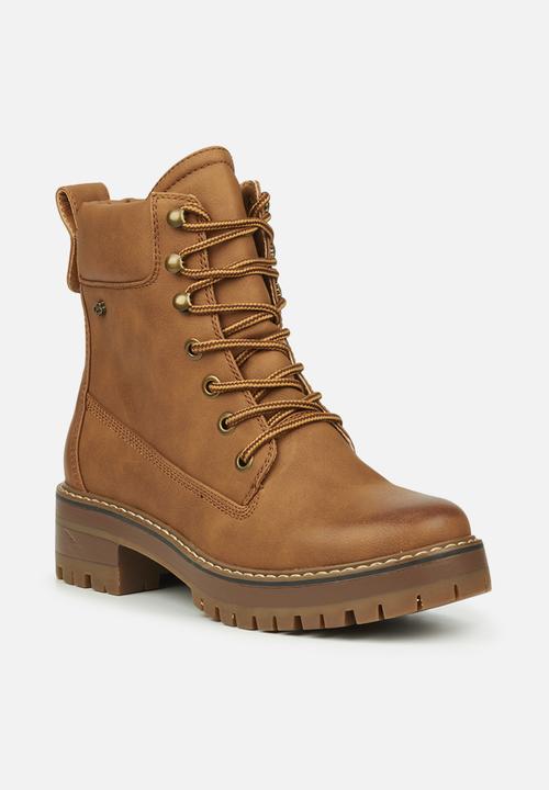 Miss Black - Fox1 lace-up ankle boot - tan