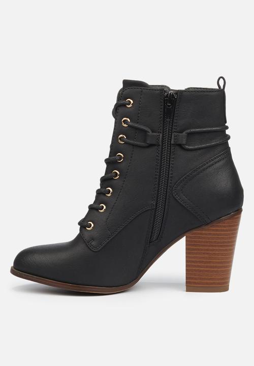 Miss Black - Ahlam2 lace-up ankle boot - black