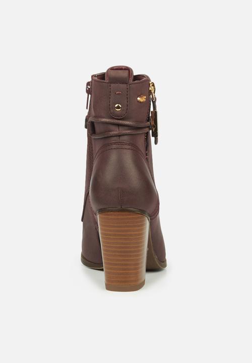 Miss Black - Ahlam2 lace-up ankle boot - burgundy