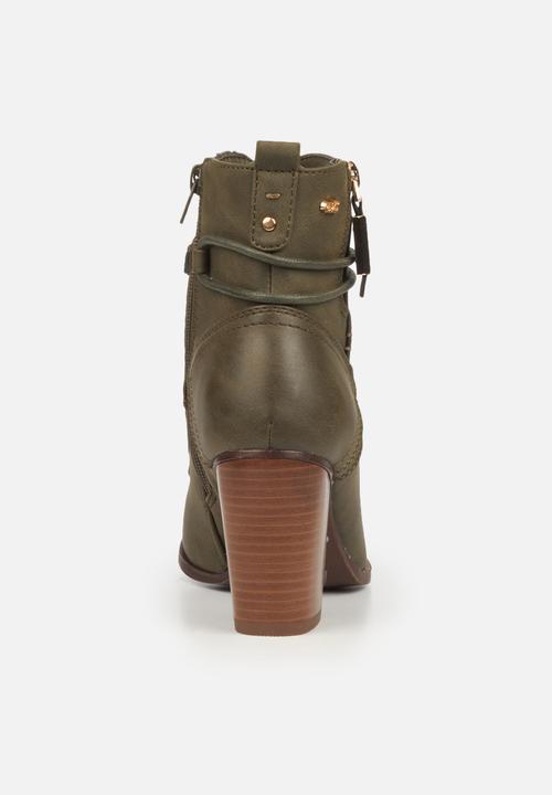 Miss Black - Ahlam2 lace-up ankle boot - olive
