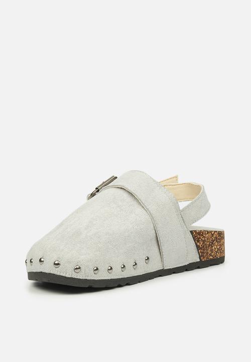 Miss Black - Burq5 slingback clog - grey
