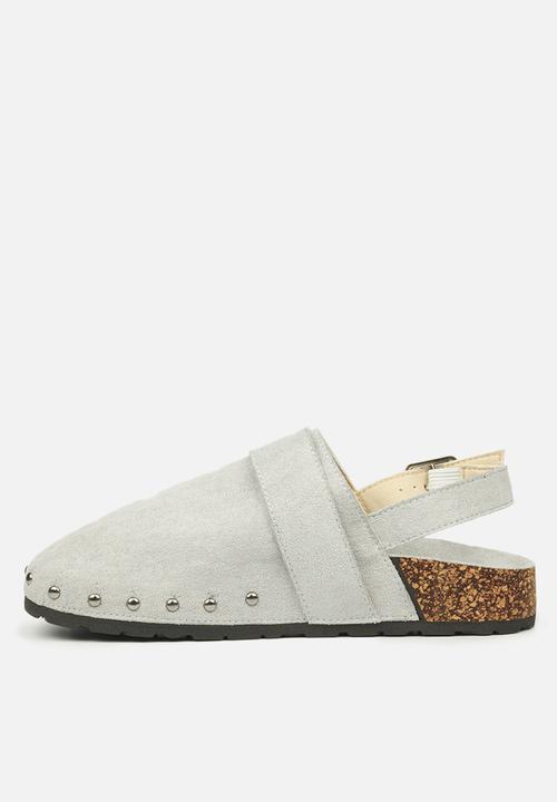 Miss Black - Burq5 slingback clog - grey