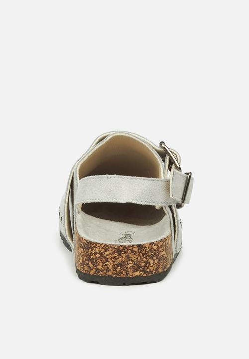 Miss Black - Burq5 slingback clog - grey