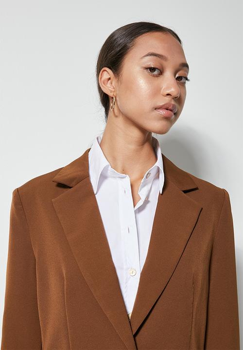 Superbalist - Longer length blazer - chocolate