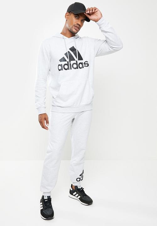 adidas Performance - Big Logo FT Hoodie  - light grey heather