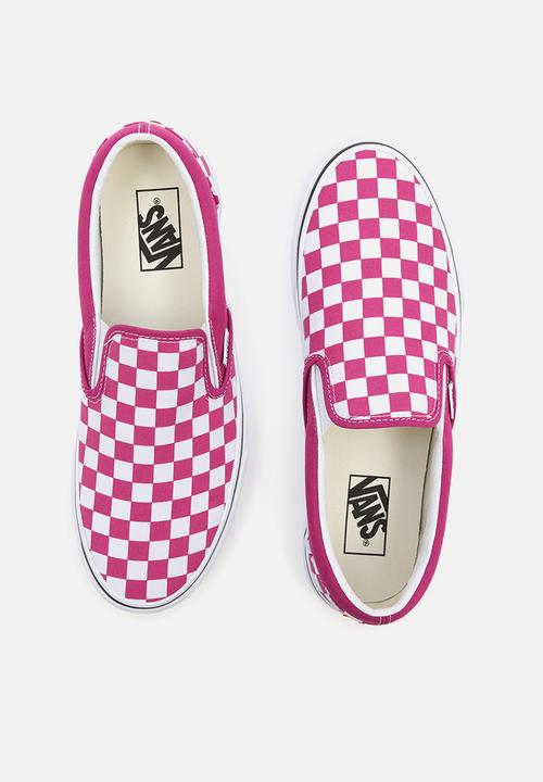 Vans - Ua classic slip-on - (checkerboard) fuchsia red/true white