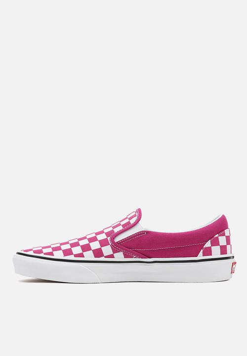 Vans - Ua classic slip-on - (checkerboard) fuchsia red/true white