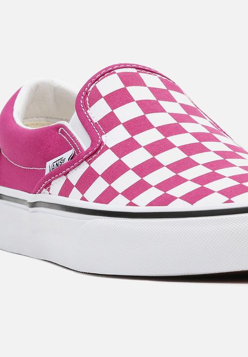 Vans - Ua classic slip-on - (checkerboard) fuchsia red/true white