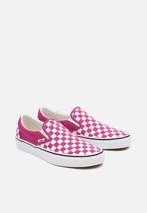 Vans - Ua classic slip-on - (checkerboard) fuchsia red/true white