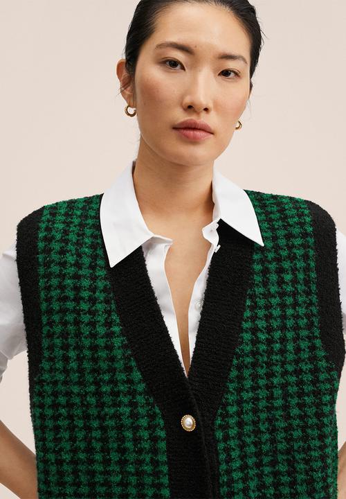 MANGO - Waistcoat patri - green