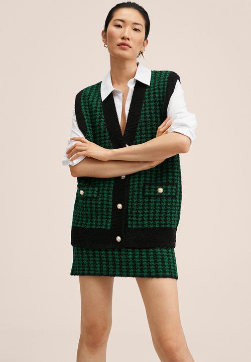 MANGO - Waistcoat patri - green