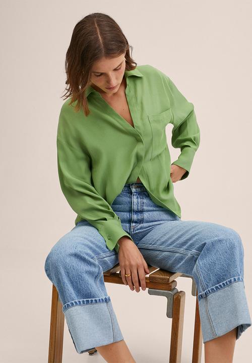 MANGO - Shirt limon - green