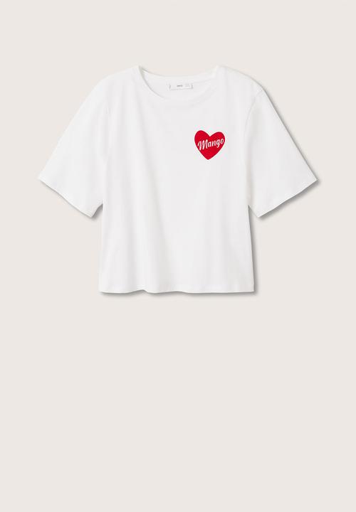 MANGO - T-shirt logo-h - white