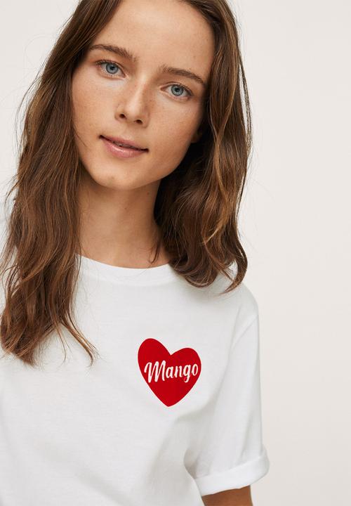 MANGO - T-shirt logo-h - white