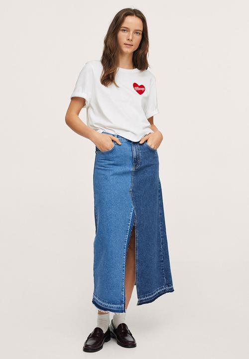 MANGO - T-shirt logo-h - white
