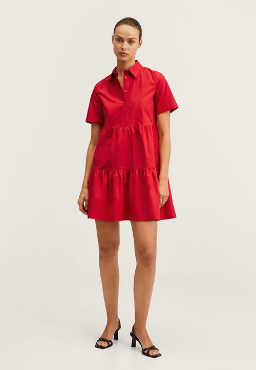 MANGO - Shirt dress - red