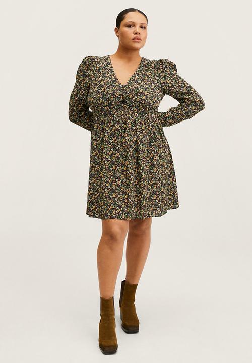 MANGO - Plus dress nature - green