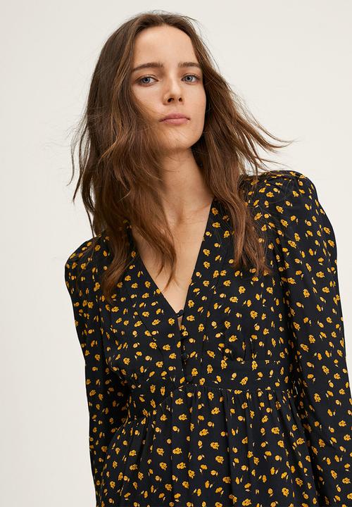 MANGO - Dress nature - black