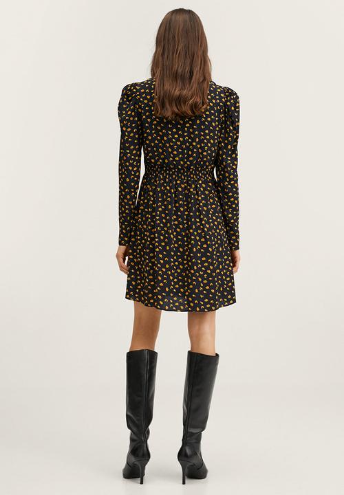 MANGO - Dress nature - black