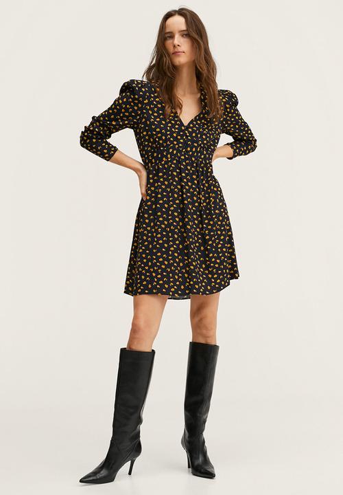 MANGO - Dress nature - black