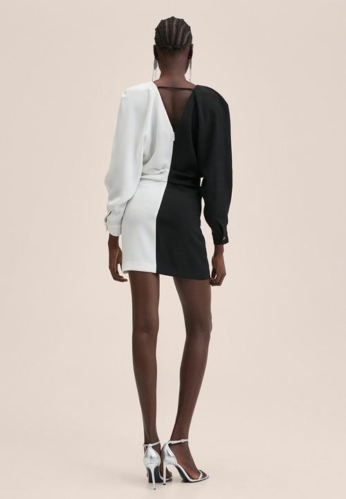 MANGO - Dress taki - black & white
