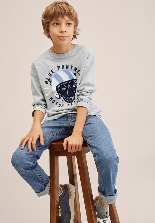 MANGO - T-shirt panther  - grey