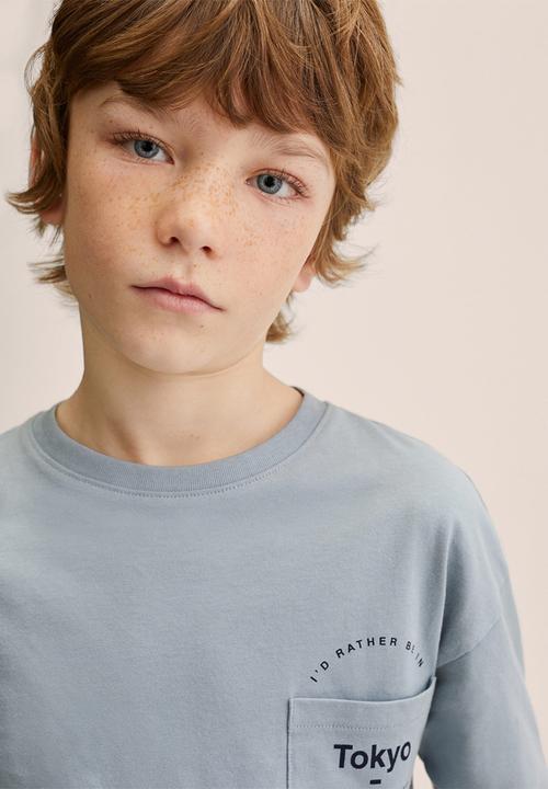 MANGO - T-shirt soho - light blue