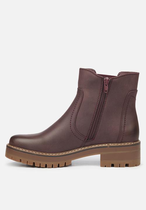 Miss Black - Fox3 chelsea boot - burgundy