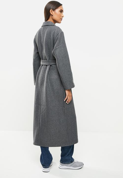 ONLY - Trillion belt x-long coatigan - grey