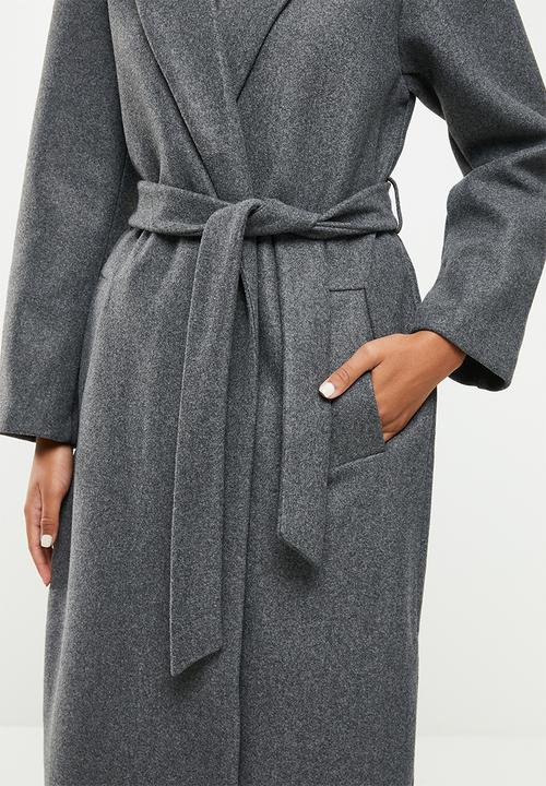 ONLY - Trillion belt x-long coatigan - grey