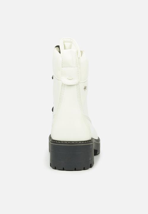 Miss Black - Fox9 lace-up ankle boot - white