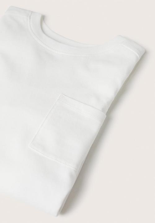 MANGO - T-shirt basica - white