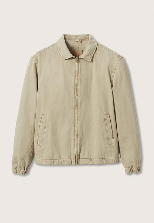 MANGO - Tunez Denim Jacket with zip - light beige