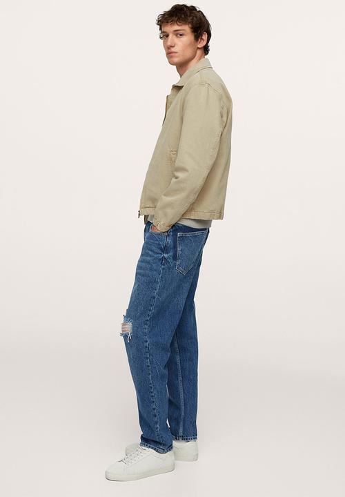 MANGO - Tunez Denim Jacket with zip - light beige